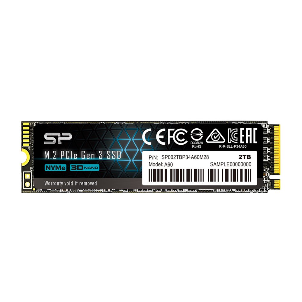 Silicon Power A60 | 2TB NVMe SSD | M.2 Gen3 | 2.200MB/s Lezen | 1.600MB/s Schrijven - Matmuis